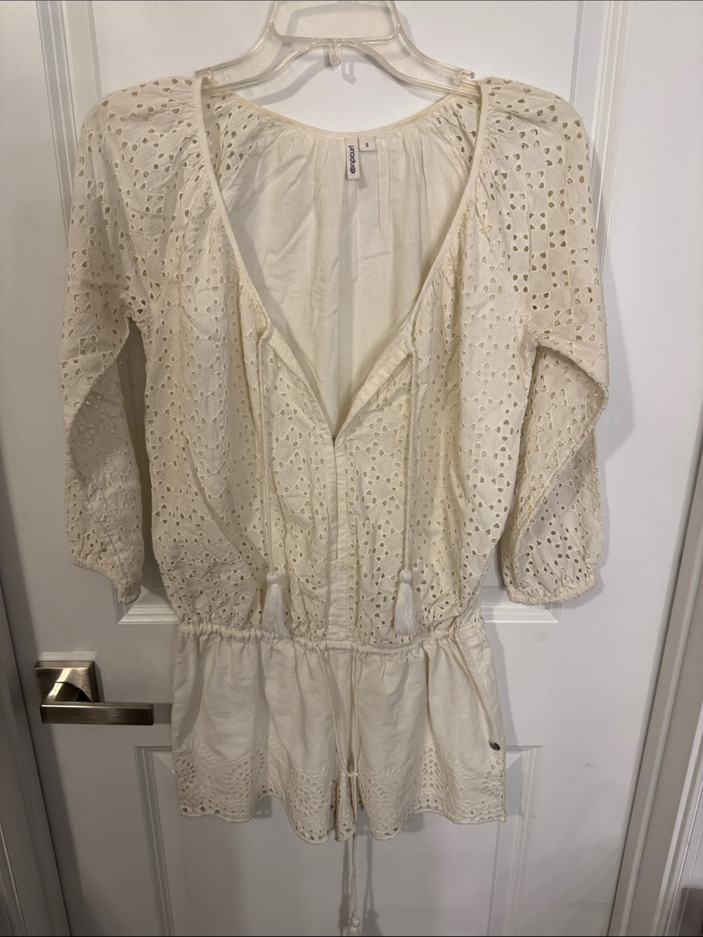 Rip Curl Cream Eyelet Romper